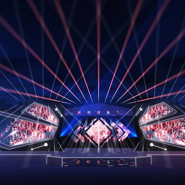 舞臺(tái)背景的LED顯示屏(圖1) 舞臺(tái)背景的LED顯示屏(圖1)