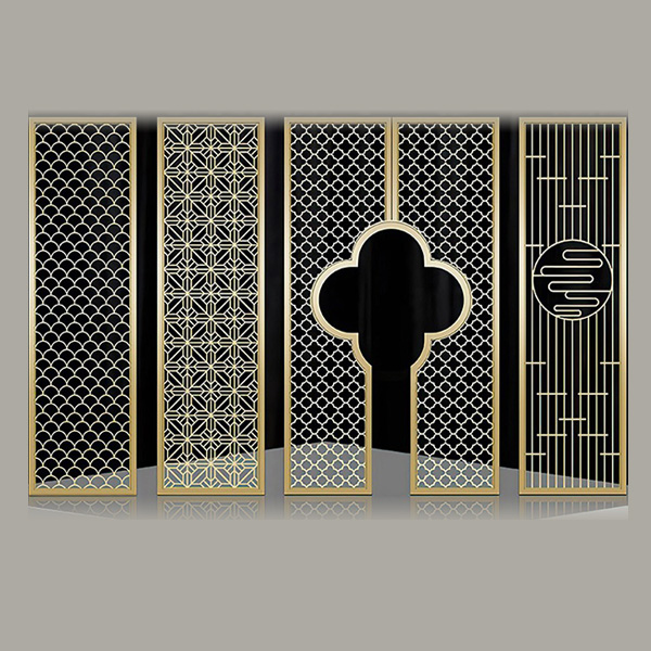 不銹鋼屏風隔斷鏤空格柵客廳方通背景墻(圖1) 不銹鋼屏風隔斷鏤空格柵客廳方通背景墻(圖1)