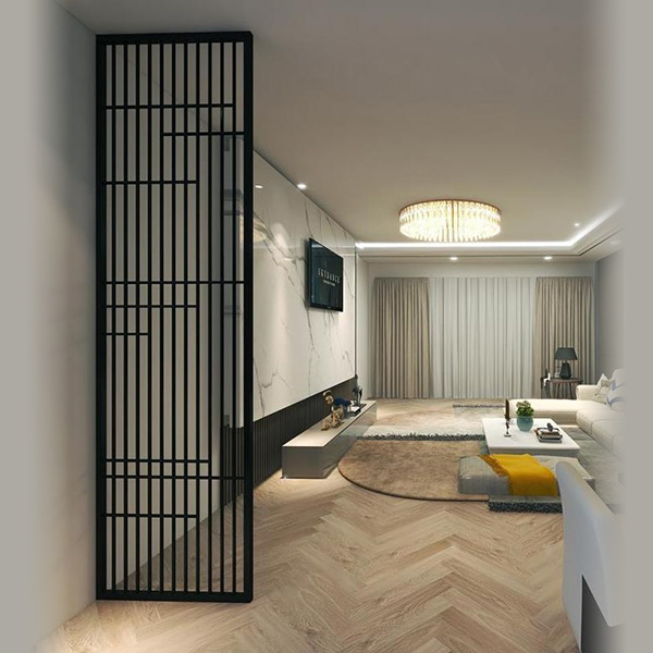 不銹鋼屏風(fēng)隔斷鏤空格柵客廳方通背景墻(圖1) 不銹鋼屏風(fēng)隔斷鏤空格柵客廳方通背景墻(圖1)