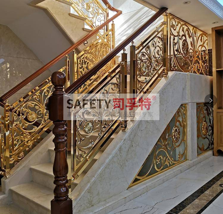 輕奢簡約銅藝雕刻樓梯扶手，增添生活質(zhì)感的藝術(shù)品[司孚特銅藝欄桿](圖3)