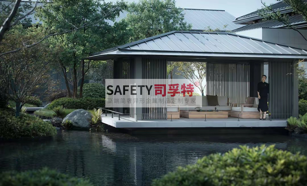 新中式景觀涼亭設(shè)計有哪些注意事項[精致不銹鋼涼亭，鋁藝涼亭](圖4)